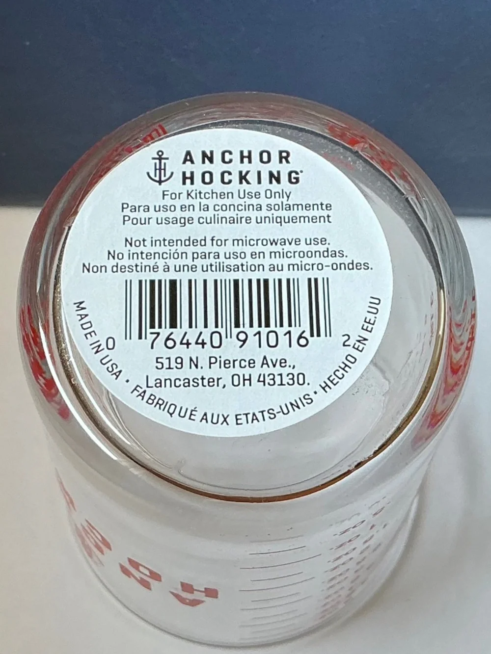 NWT Anchor Hocking 5 oz Glass Measuring Cup Tumbler Mini Liquid Measure Red